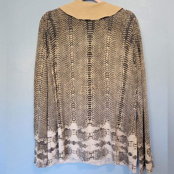 Chi by Falchi Silk Cashmere Blend Printed Sweater Top XL? see measurements - Picture 2 of 10